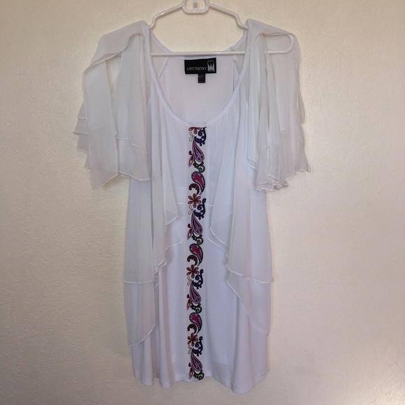 Anttony Tops - Antthony blouse ruffle tiered white XL